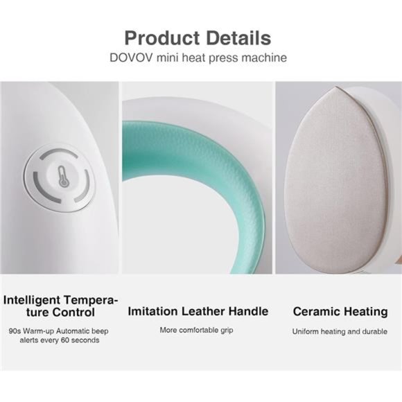 Mini Heat Press, Small Heat Press Machine for T Shirt, Shoes, Hats, Iron Press - Picture 4 of 6